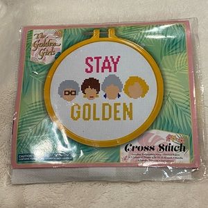 The Golden Girls "Stay Golden" Stamped Cross-Stitch Kit NWT
